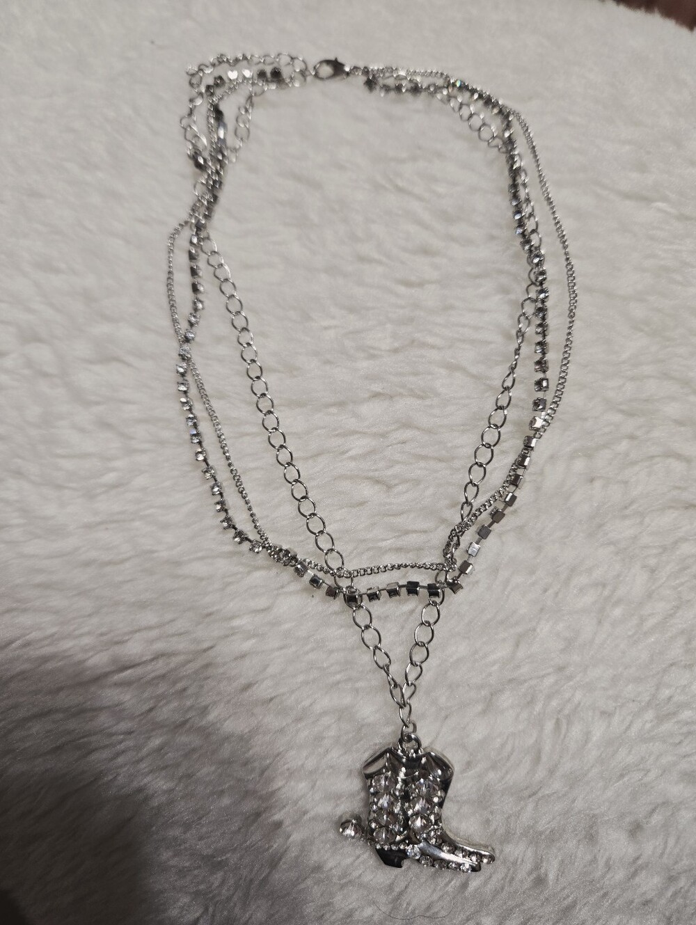 Cowboy Boot Bling Silver Boot Clasp Charm NEW